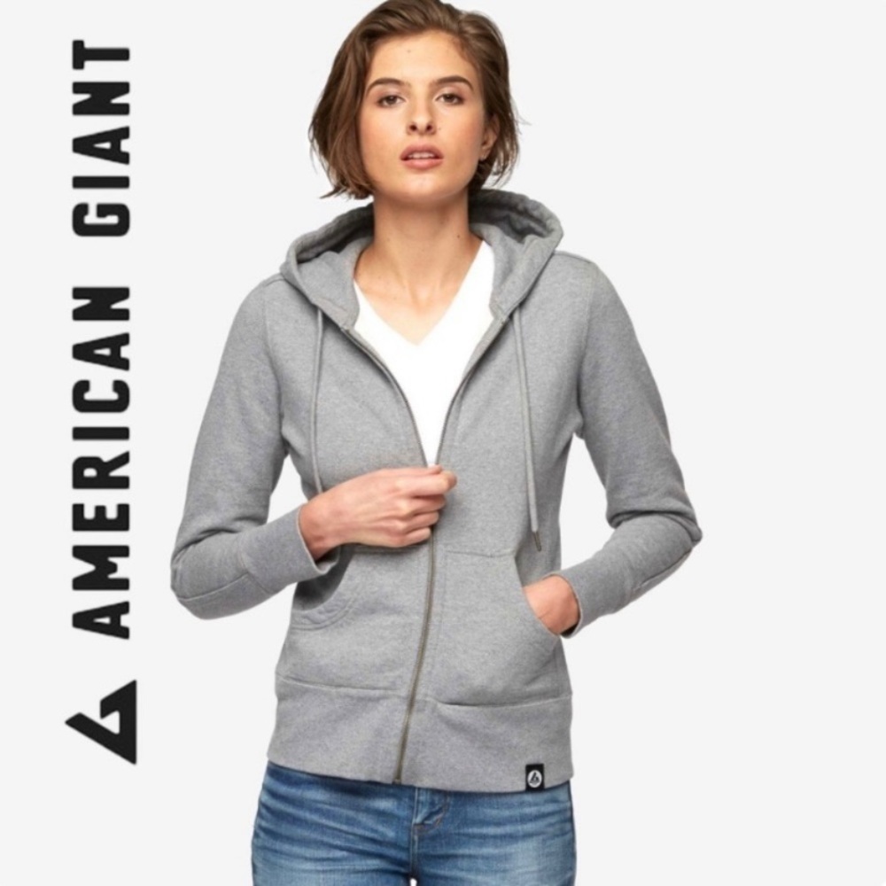 American Giant Women's Gray Full-Zip Hoodie